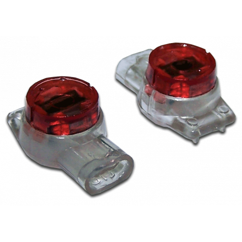 Wire connector for 0.4-0.9 mm conductors, insulated (Scotchlok), pigtail triple connection, gel-filled, 100 pcs.